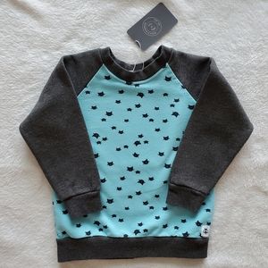 Handmade small shop kitty crew neck sweater BNWT